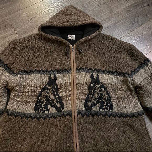 Rocky Mountain Outfitters Wool zip up sweater hooded micro fleece lining XXL - Picture 3 of 14